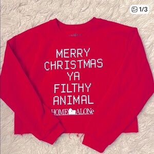 🌸. Red 'Merry Christmas Ya Filthy Animal' Sweatshirt